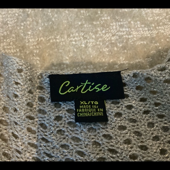 NEW CARTISE GOLD TAUPE OPEN FRONT SWEATER SZ XL - Picture 2 of 5